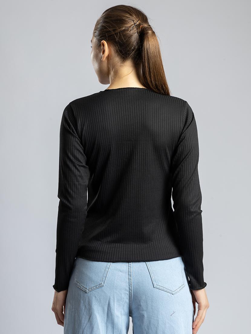 women solid long sleeves top - 21452659 - Standard Image - 2