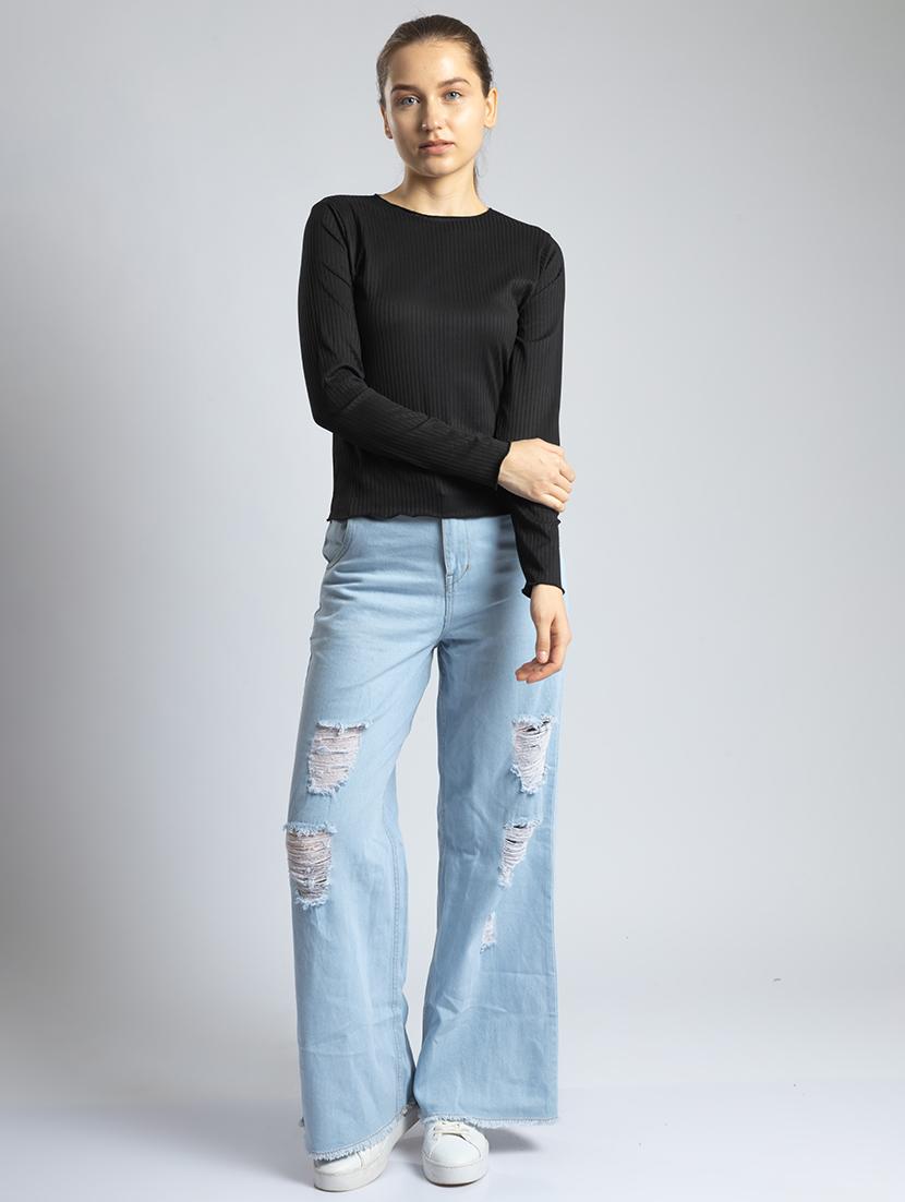 women solid long sleeves top - 21452659 - Zoom Image - 3