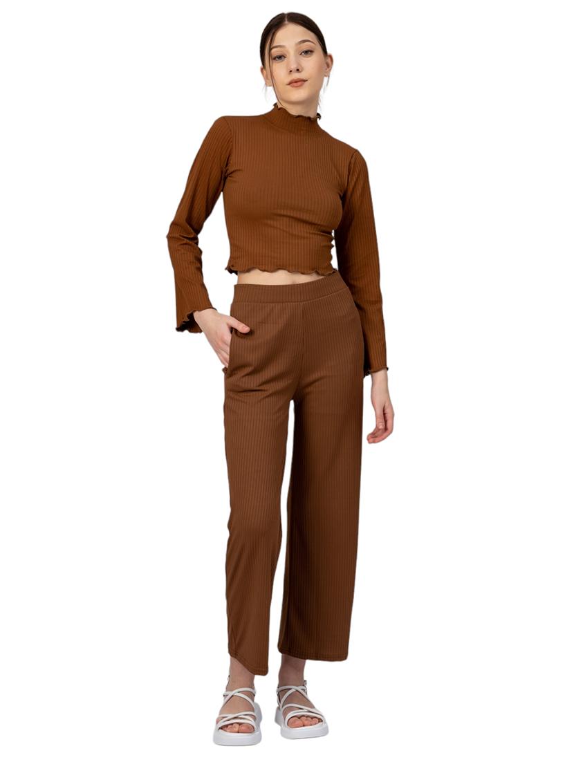 women solid high neck long sleeves top - 21452696 - Zoom Image - 4