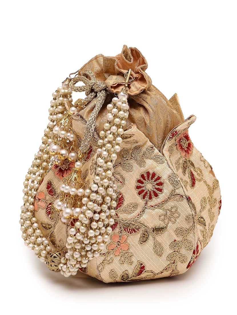 women beige embroidered potli - 21457519 - Zoom Image - 3
