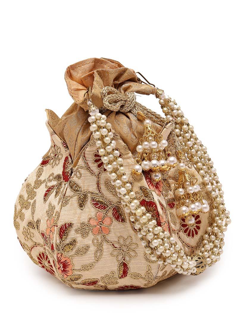 women beige embroidered potli - 21457519 - Zoom Image - 4