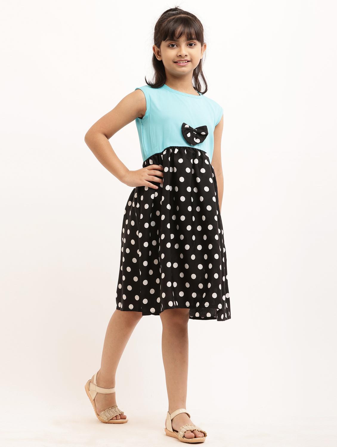 girl printed sleevless crepe frock - 21481100 - Standard Image - 2