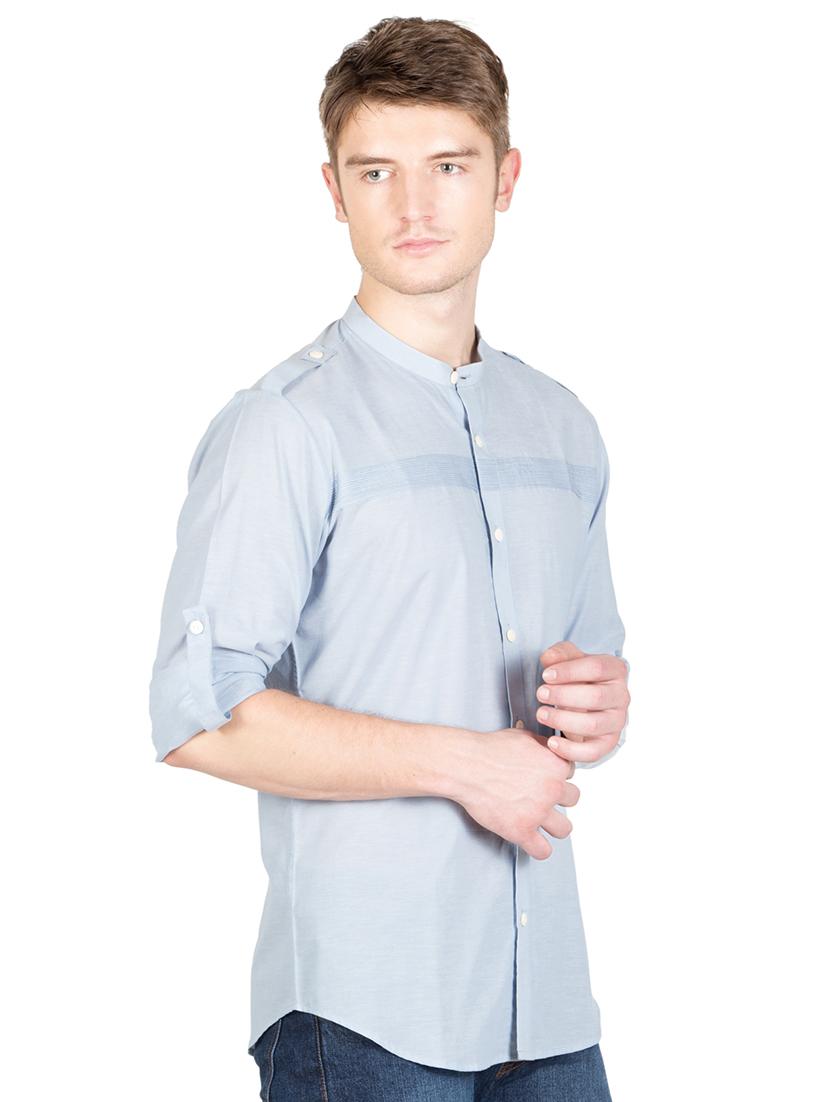 men long sleeved solid casual shirt - 21483144 - Zoom Image - 2