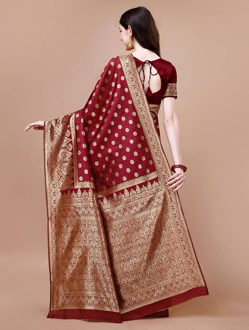 women self design banarasi saree with blouse - 21483765 - Standard Image - 3