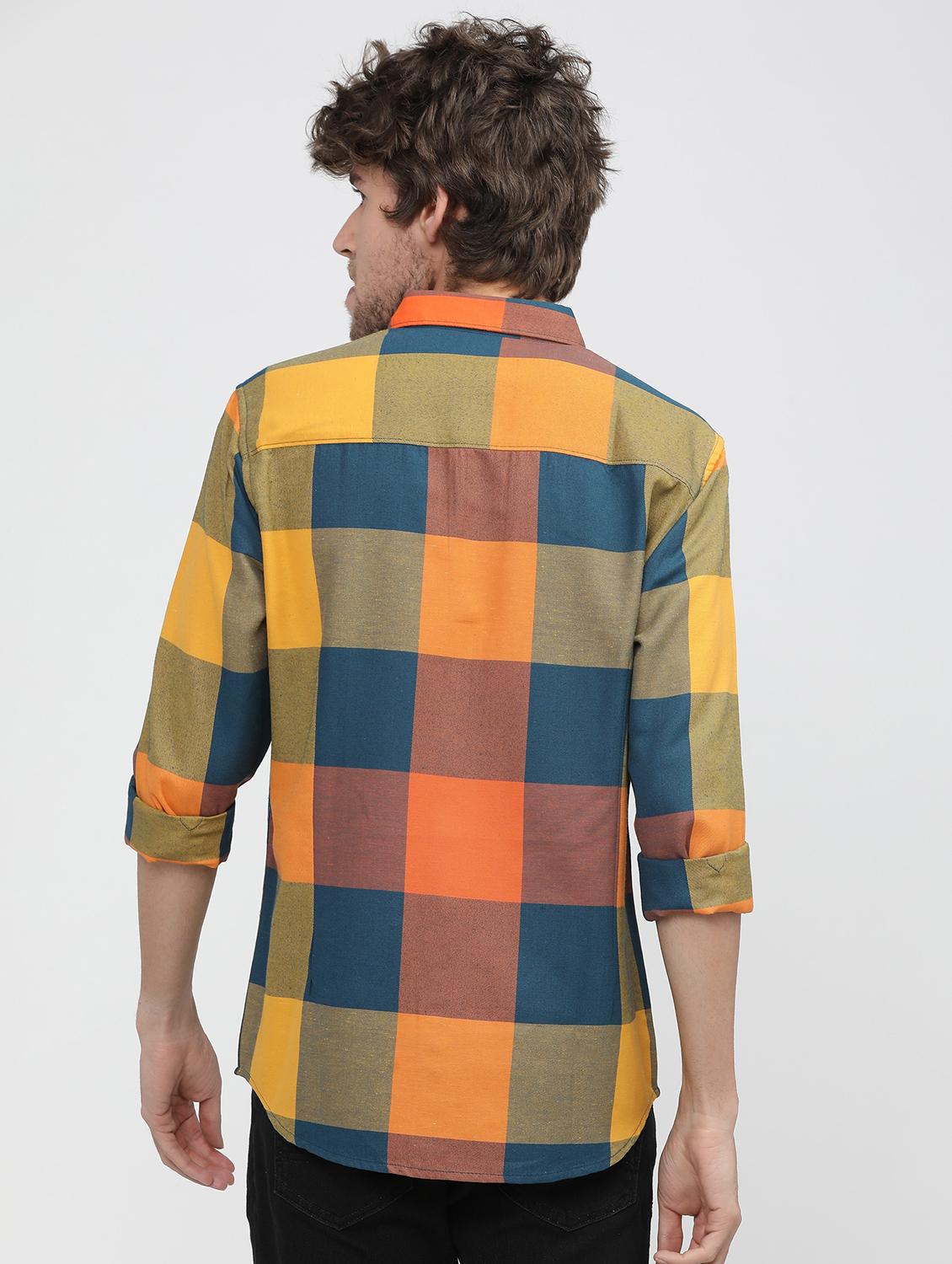 men collared checks casual shirt - 21487599 - Standard Image - 3