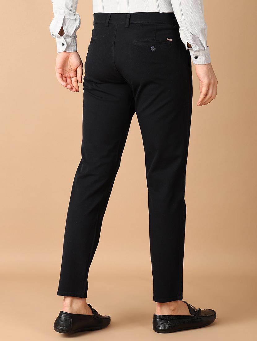 men mid-rise solid chinos casual trouser - 21492716 - Standard Image - 3