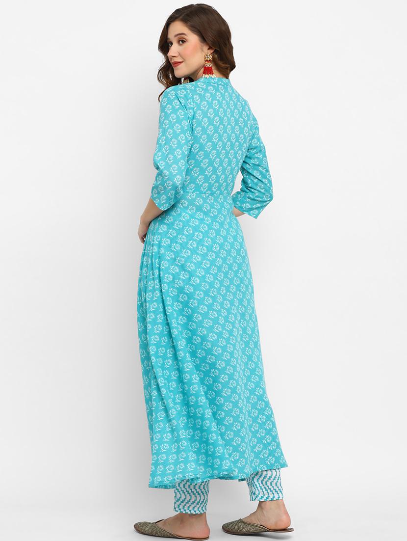 women light blue kurta pant set - 21494178 - Standard Image - 3
