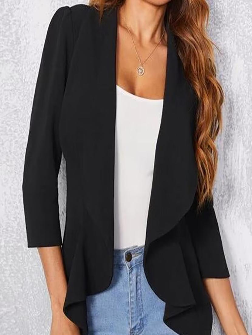 black solid formal blazer - 21501178 - Standard Image - 5