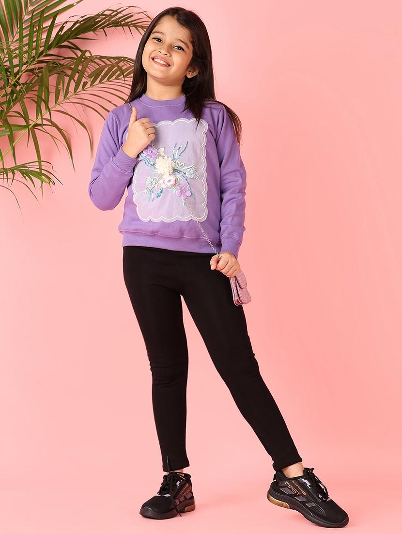 girls front print long sleeve sweatshirt - 21509468 - Zoom Image - 4