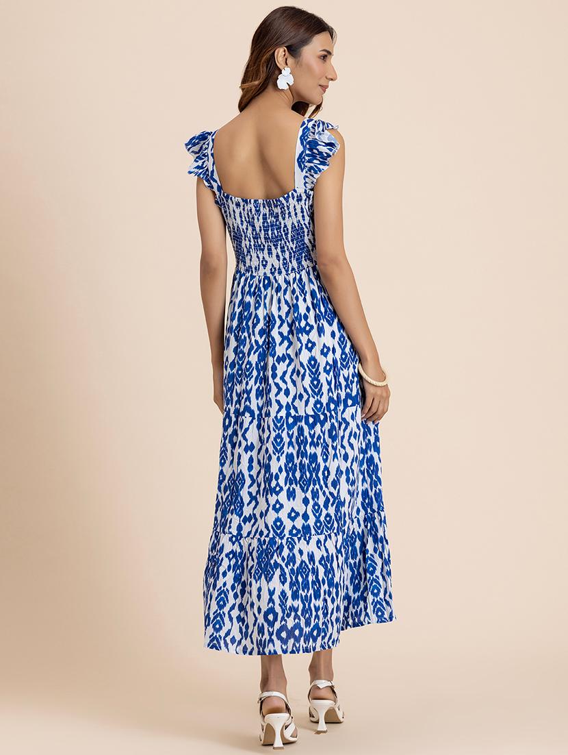 women ikat printed sleeveless tiered dress - 21521983 - Standard Image - 4