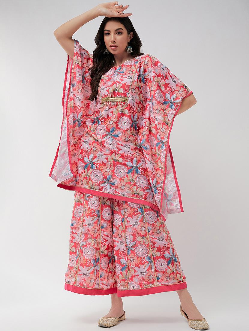 women red floral kaftan set - 21523208 - Zoom Image - 1