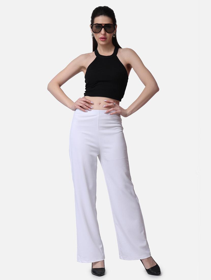 women solid relaxed fit wide leg trouser - 21523494 - Zoom Image - 4