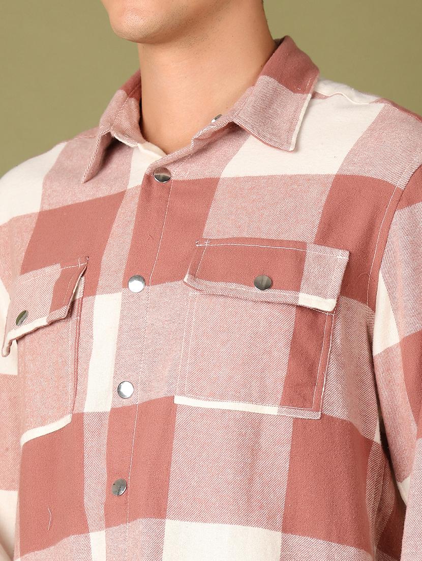 men checks long sleeves casual shirts - 21524077 - Zoom Image - 5