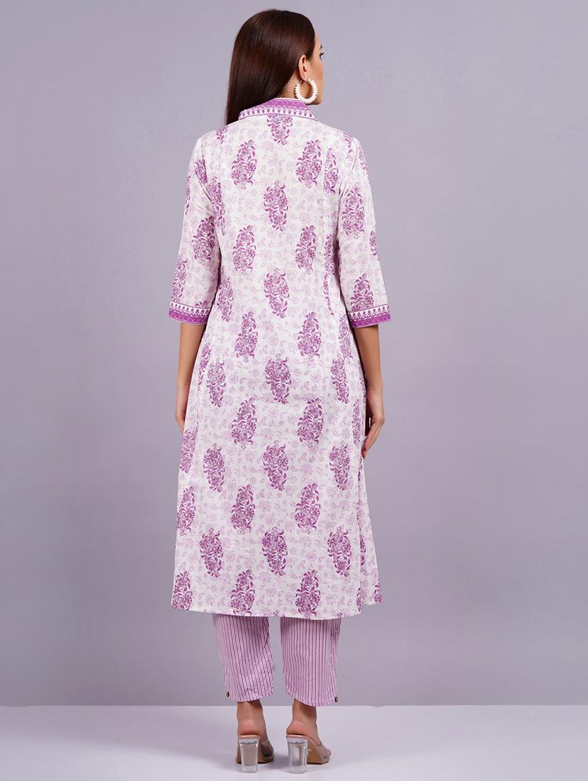 women floral three quarter sleeve suit set - 21530008 - Standard Image - 3