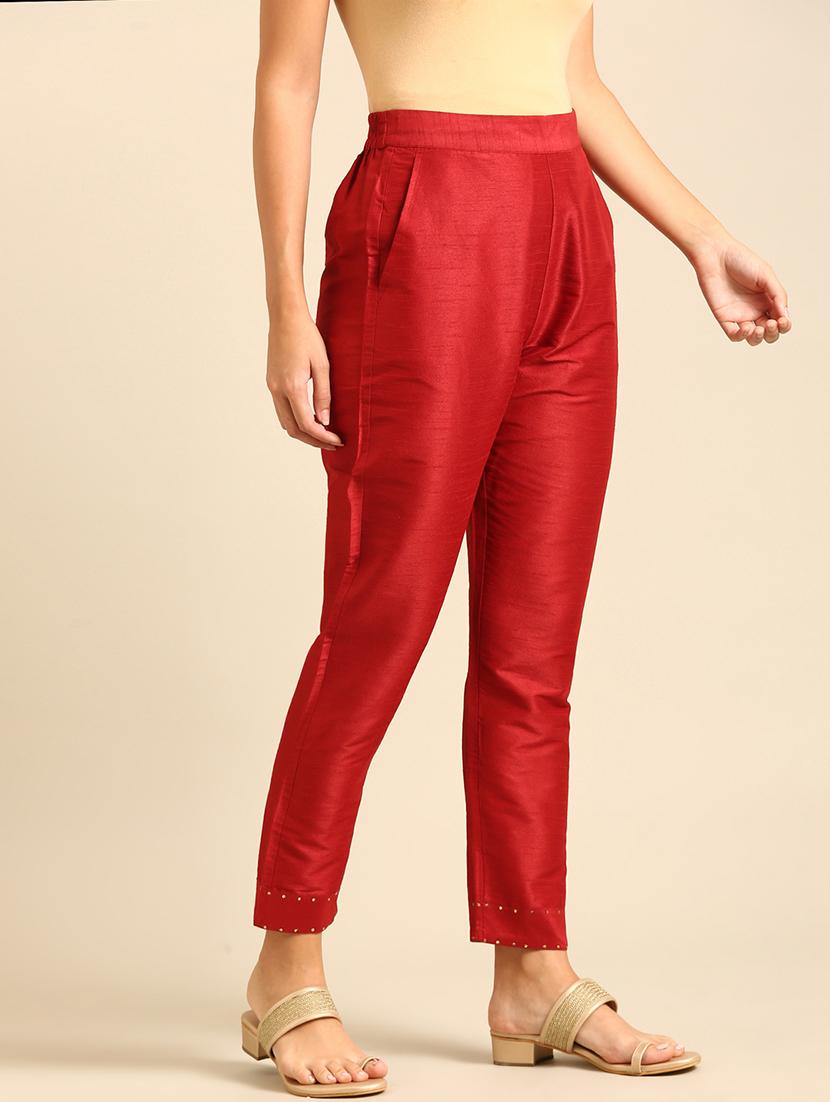 women solid flat front cigarette pant - 21539068 - Zoom Image - 2