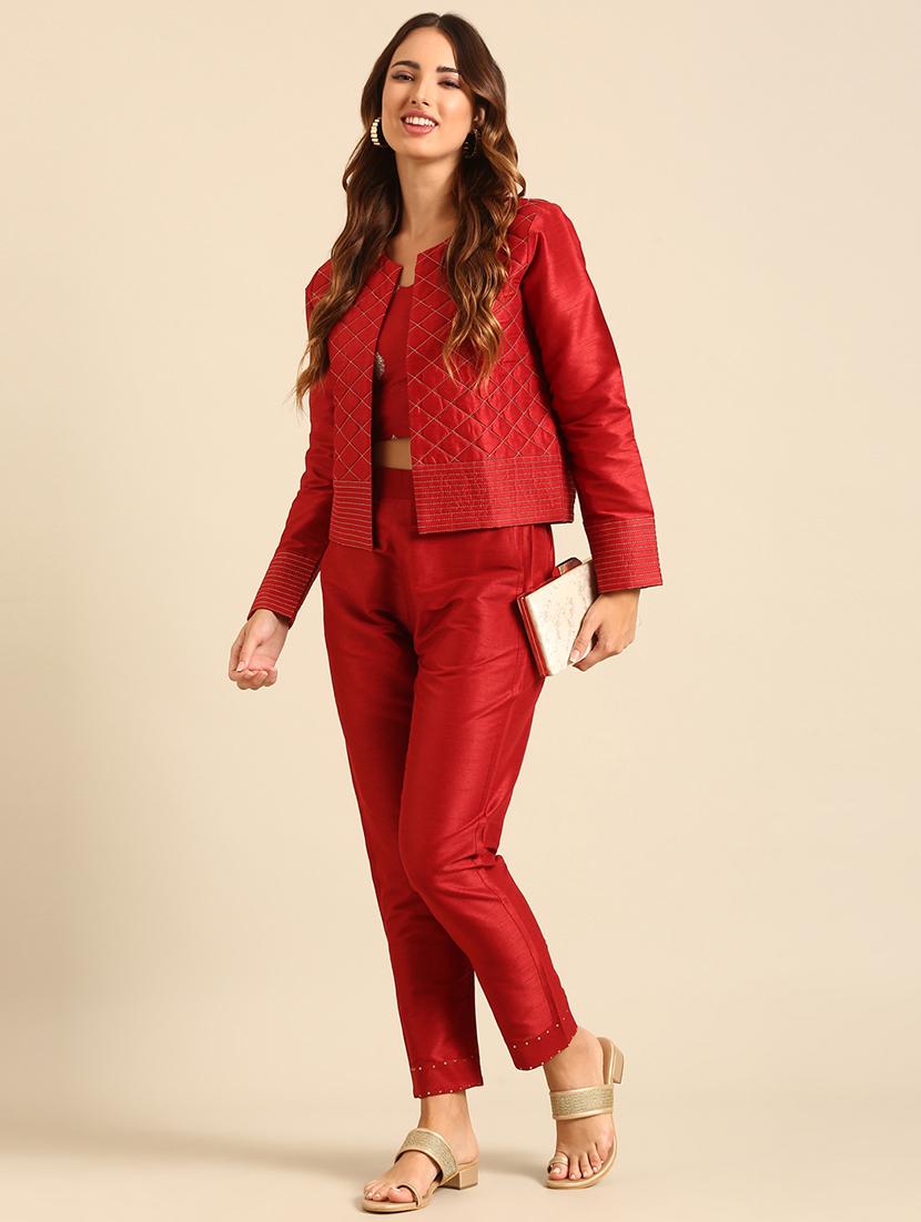 women solid flat front cigarette pant - 21539068 - Zoom Image - 4