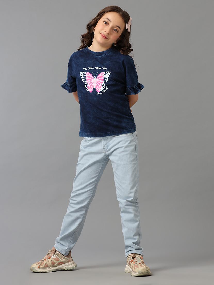 girls round neck graphic regular tee - 21549523 - Zoom Image - 4
