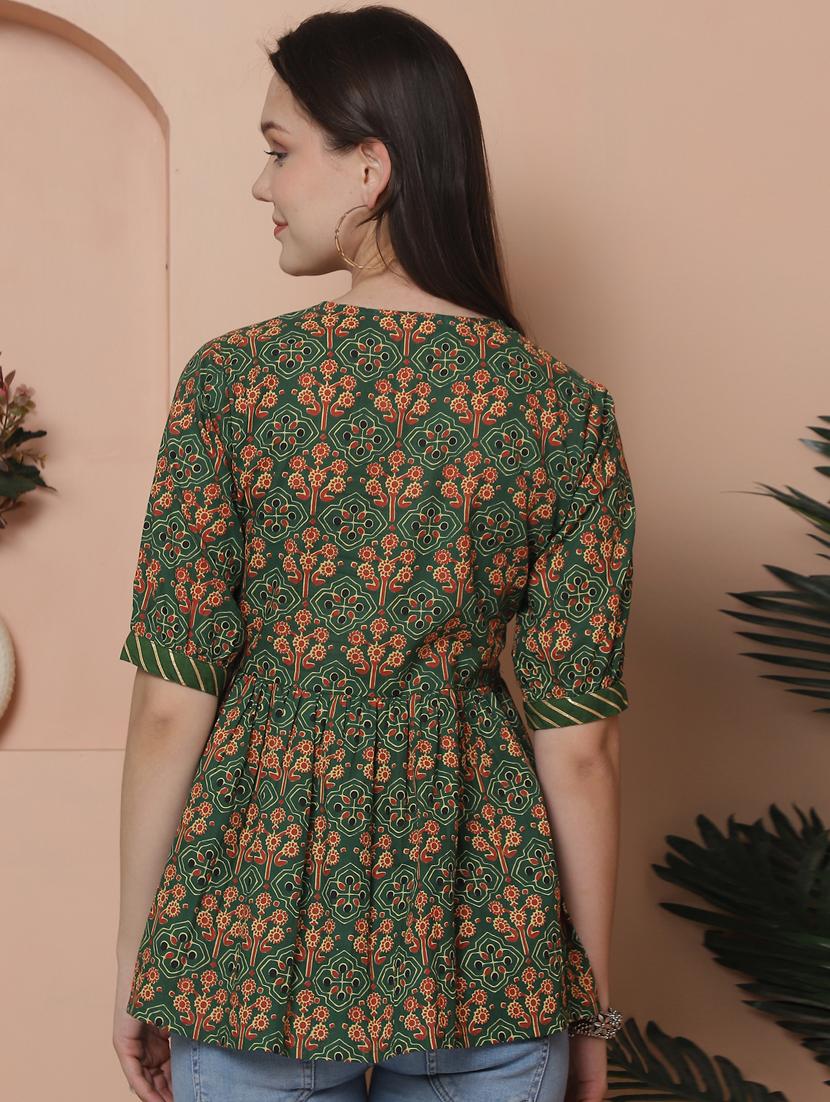 women printed short sleeve kurti - 21558053 - Zoom Image - 3