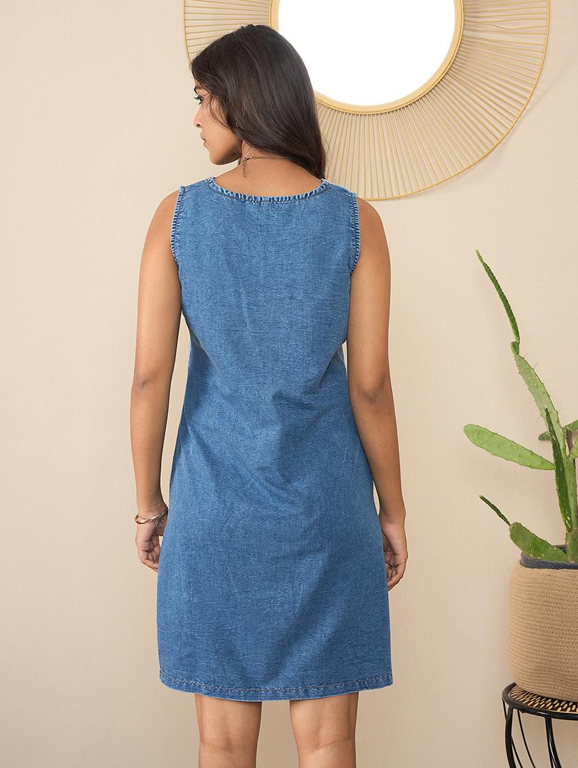 women color block sleeveless straight dress - 21561675 - Standard Image - 2