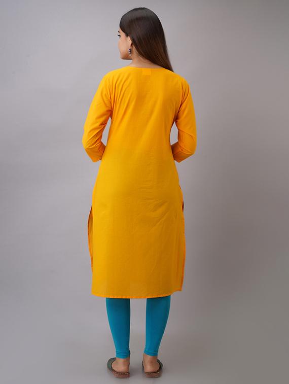 women yoke embroidered straight kurta - 21561805 - Zoom Image - 3