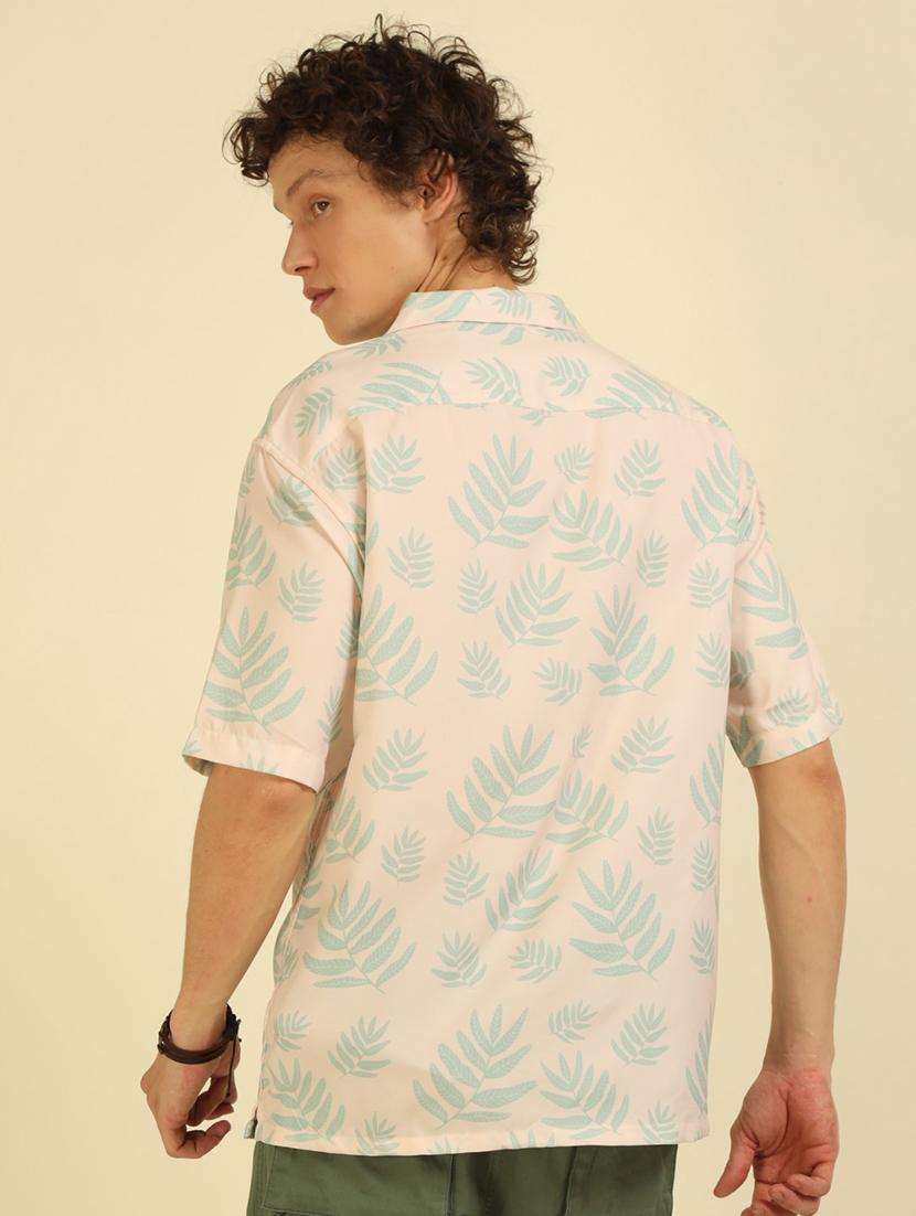 men floral printed cuban collar oversized casual shirt - 21574232 - Zoom Image - 4