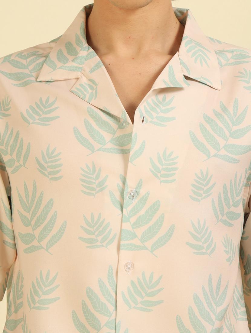 men floral printed cuban collar oversized casual shirt - 21574232 - Zoom Image - 5