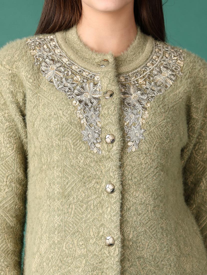 women self design long sleeve cardigan - 21575599 - Standard Image - 5
