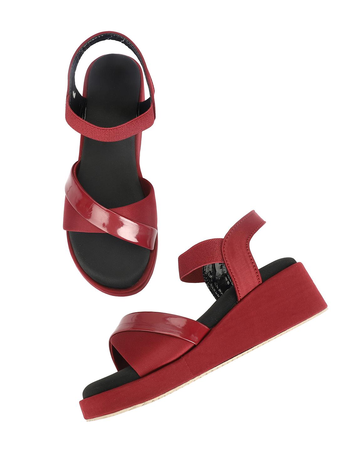 women maroon platforms wedge - 21577304 - Zoom Image - 4