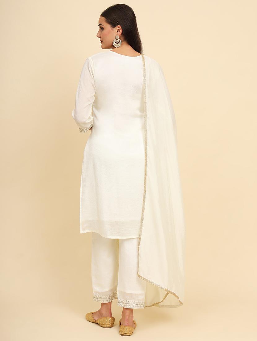 women white round neck suit set - 21583246 - Zoom Image - 3
