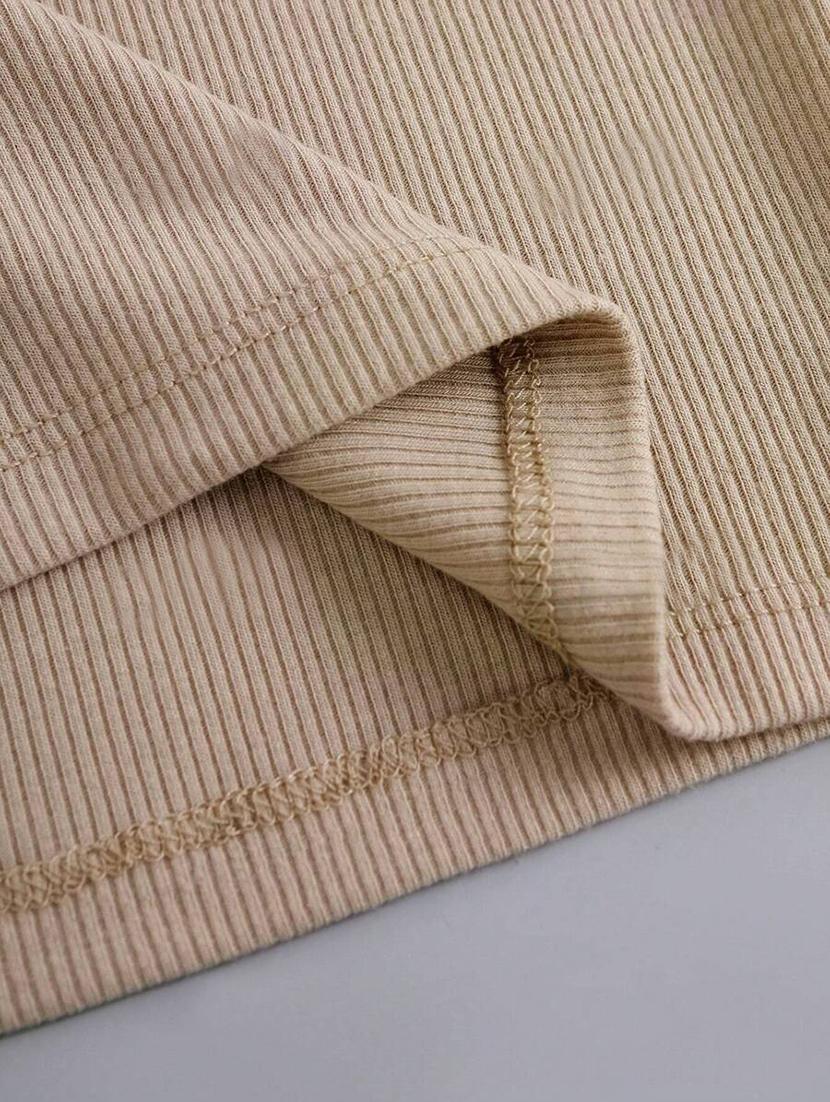 women beige solid crop top - 21598351 - Standard Image - 3