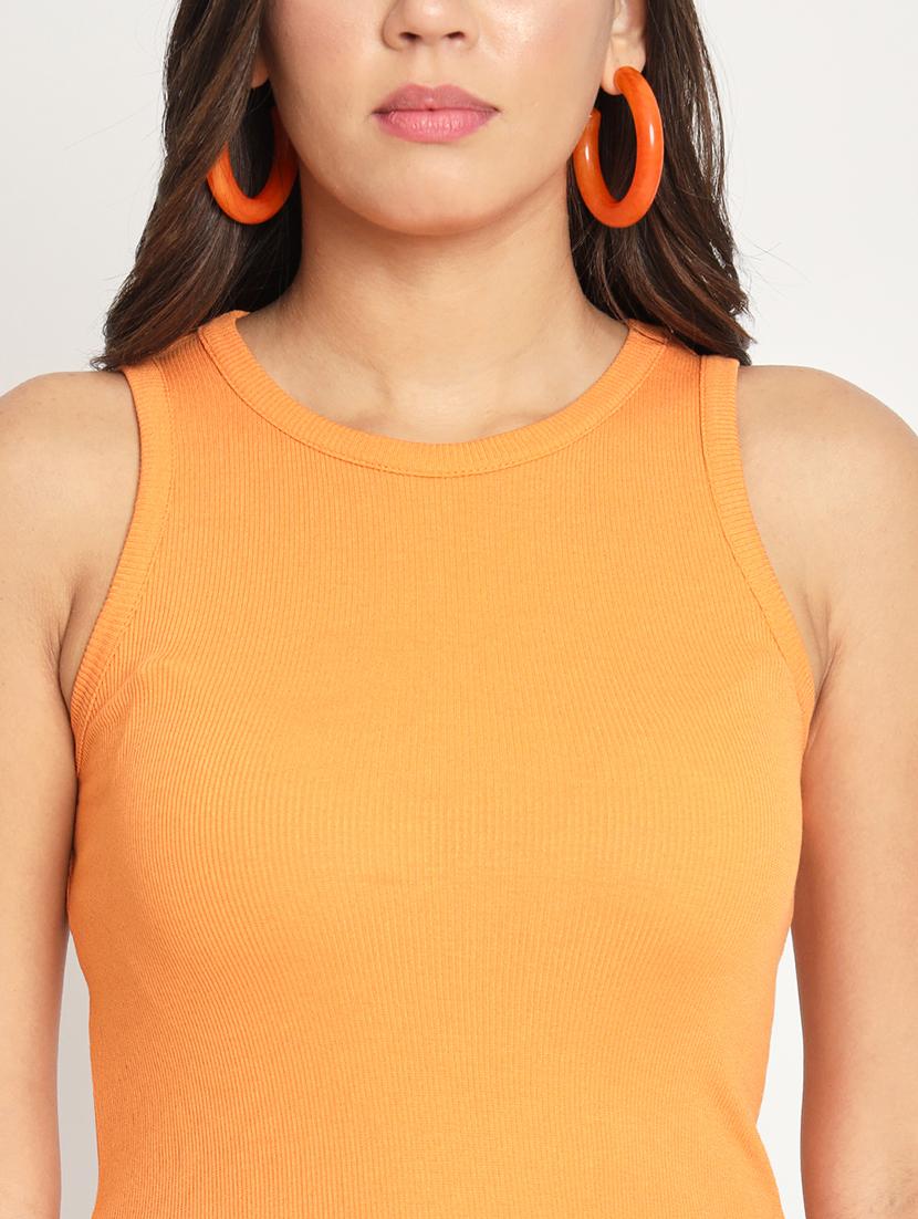 women orange solid regular top - 21599889 - Standard Image - 5
