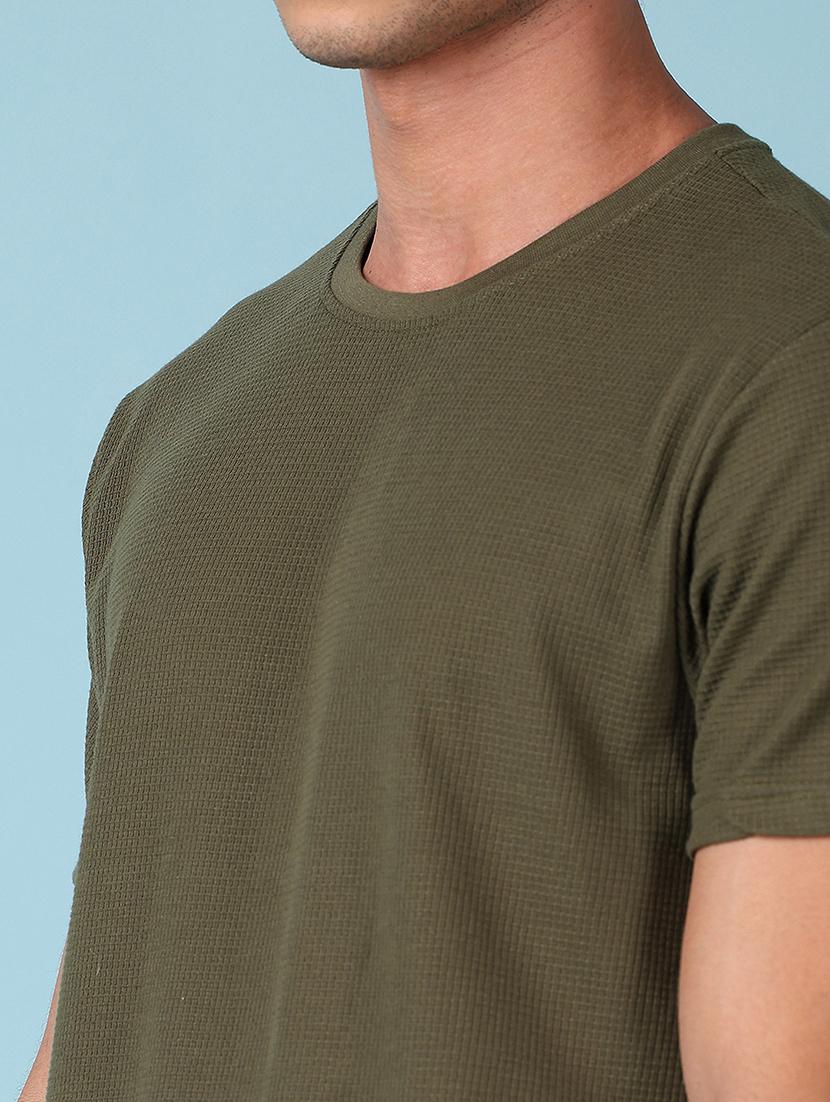 men solid round neck t-shirt & shorts co-ord set - 21620402 - Standard Image - 5