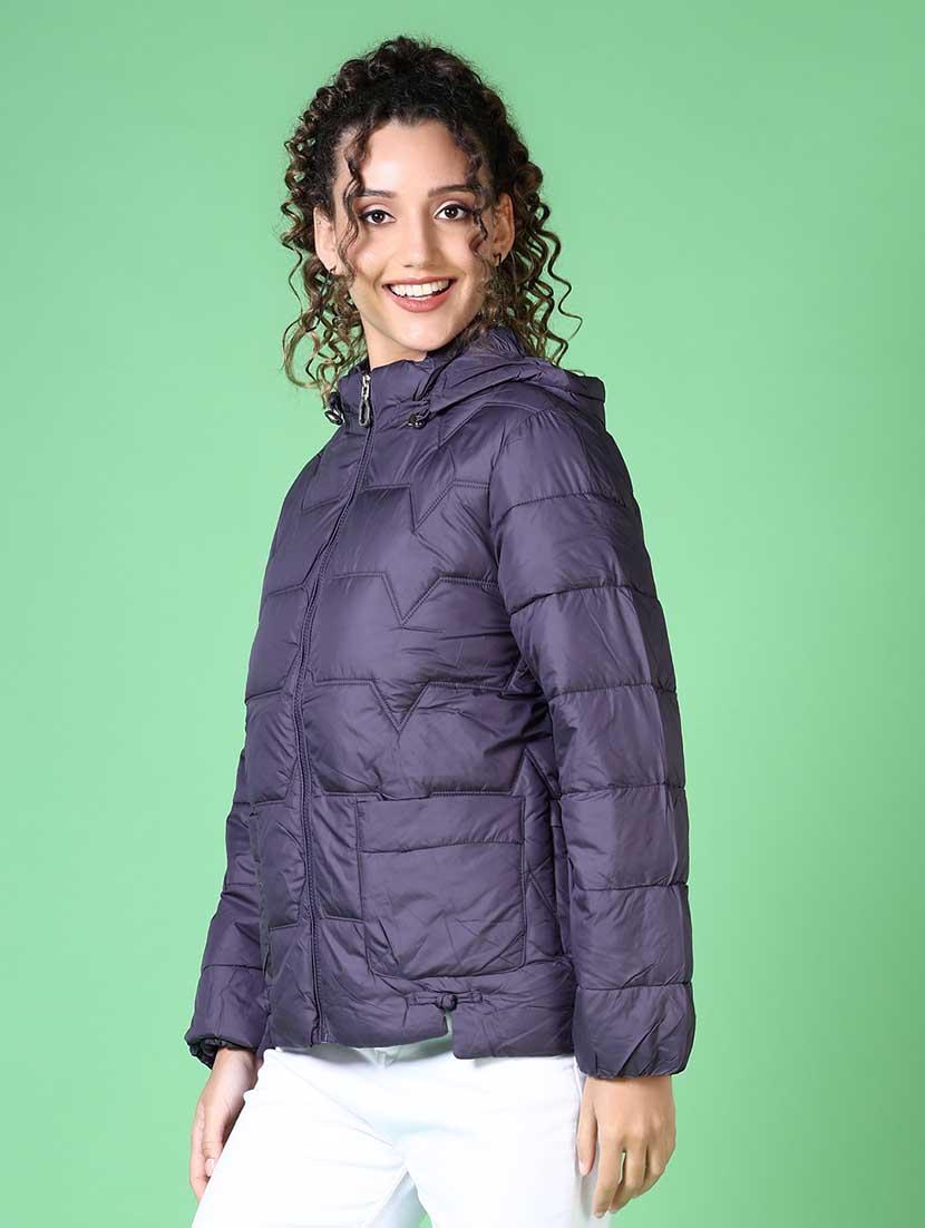 women solid long sleeve quilted jacket - 21628794 - Zoom Image - 2