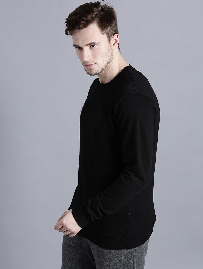 men plain round neck long sleeve sweatshirt - 21629449 - Standard Image - 2