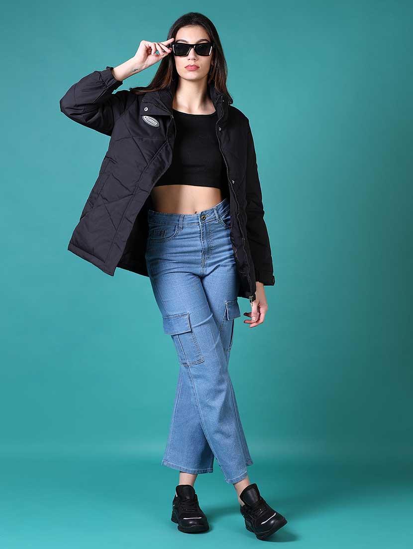 women solid long sleeve quilted jacket - 21631006 - Zoom Image - 4
