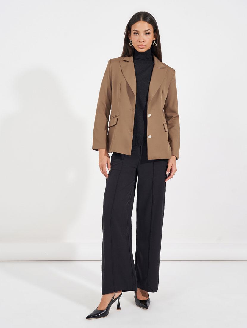 women solid long sleeve casual blazer - 21632032 - Standard Image - 3