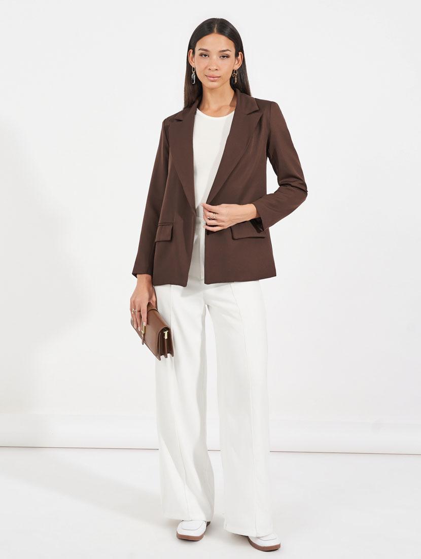 women solid long sleeve casual blazer - 21632035 - Standard Image - 3
