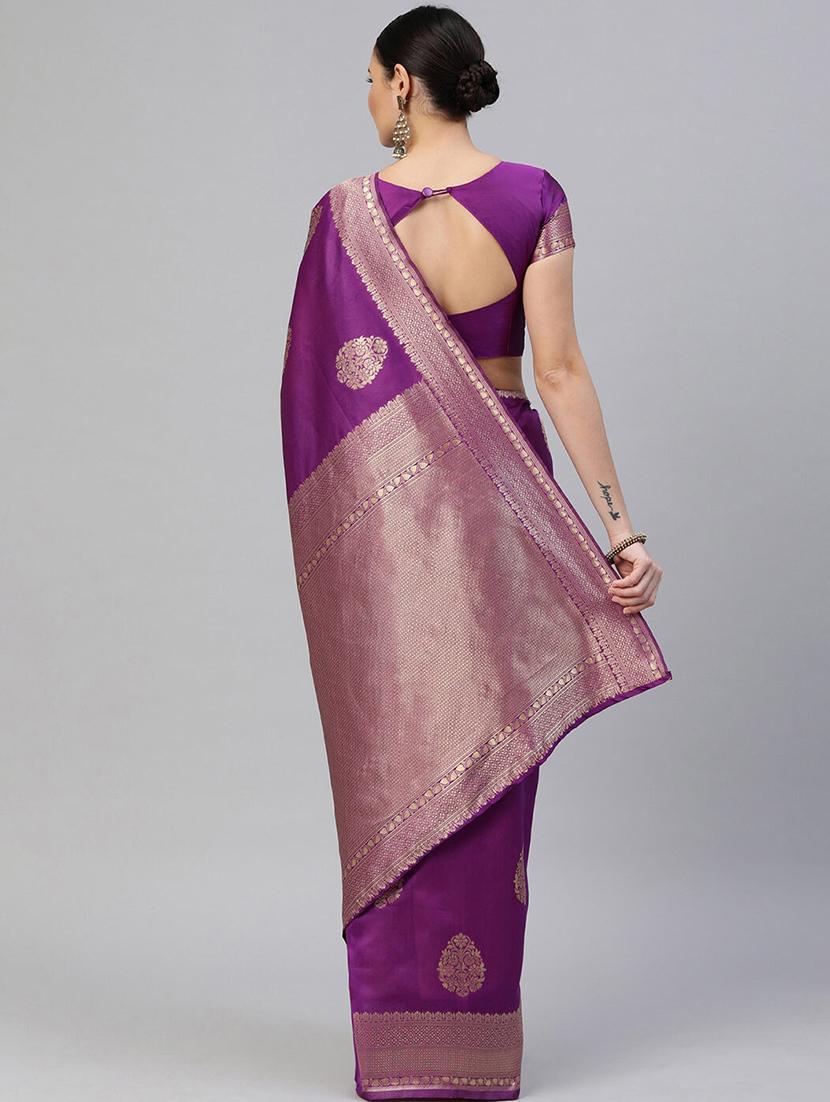 women self design banarasi saree with blouse - 21635337 - Standard Image - 3