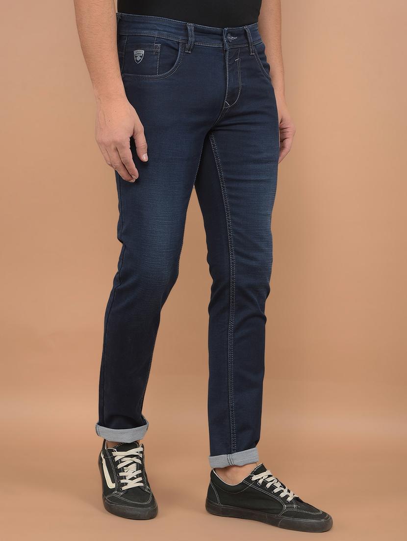 men low rise denim plain jeans - 21639015 - Standard Image - 2
