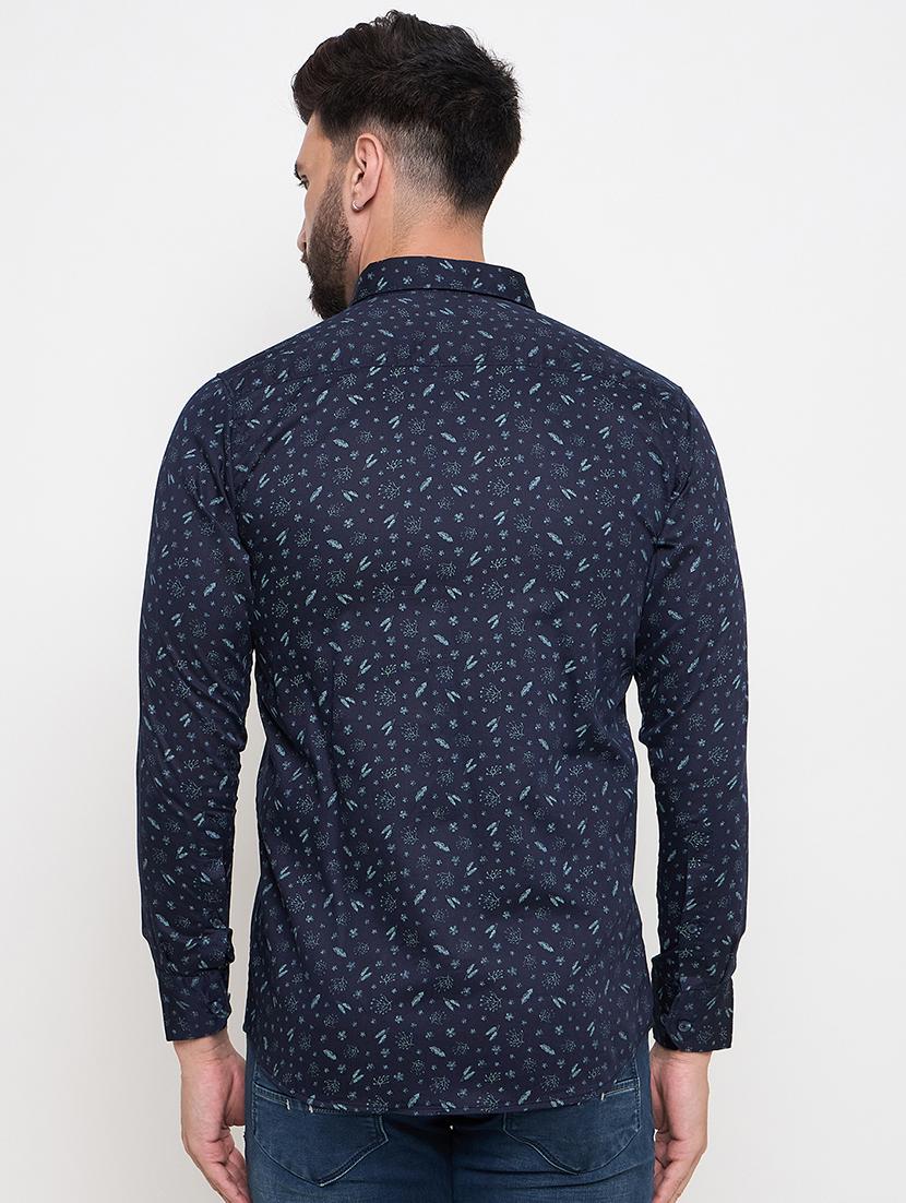 men slim fit printed long sleeve casual shirt - 21644364 - Zoom Image - 3
