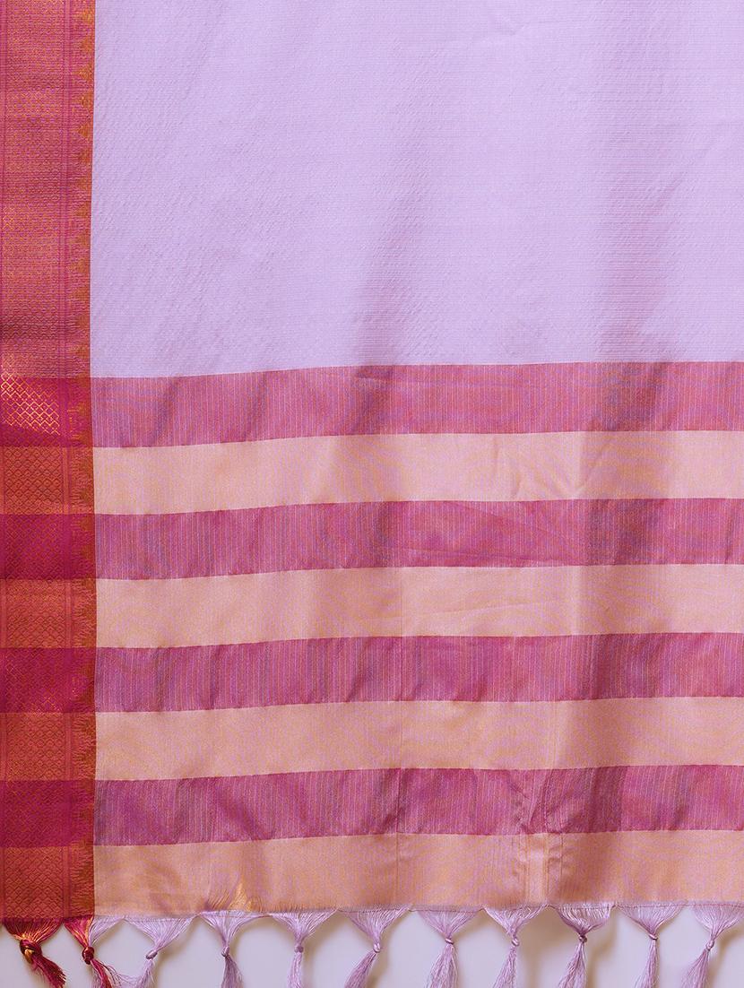 women solid bordered saree - 21649514 - Zoom Image - 5
