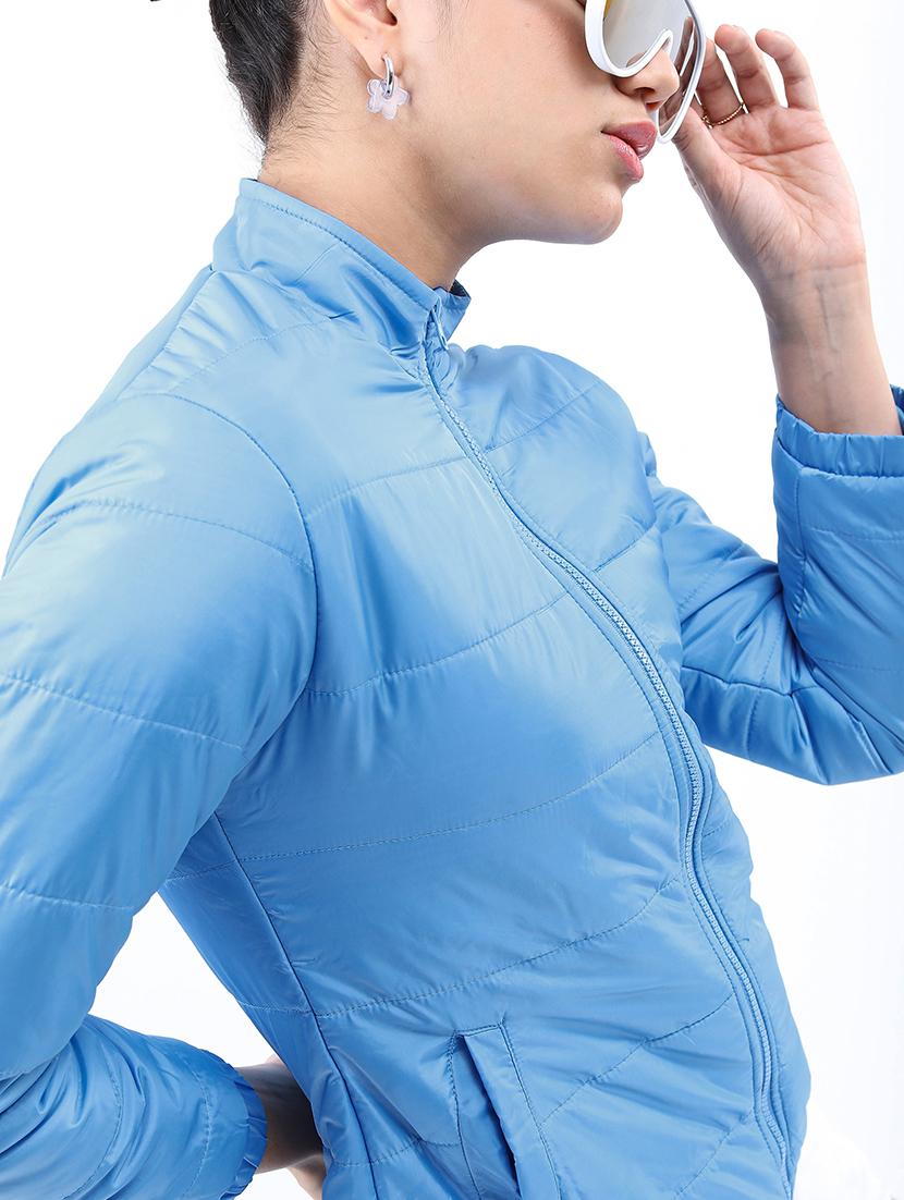 women solid long sleeves quilted jacket - 21650978 - Zoom Image - 4