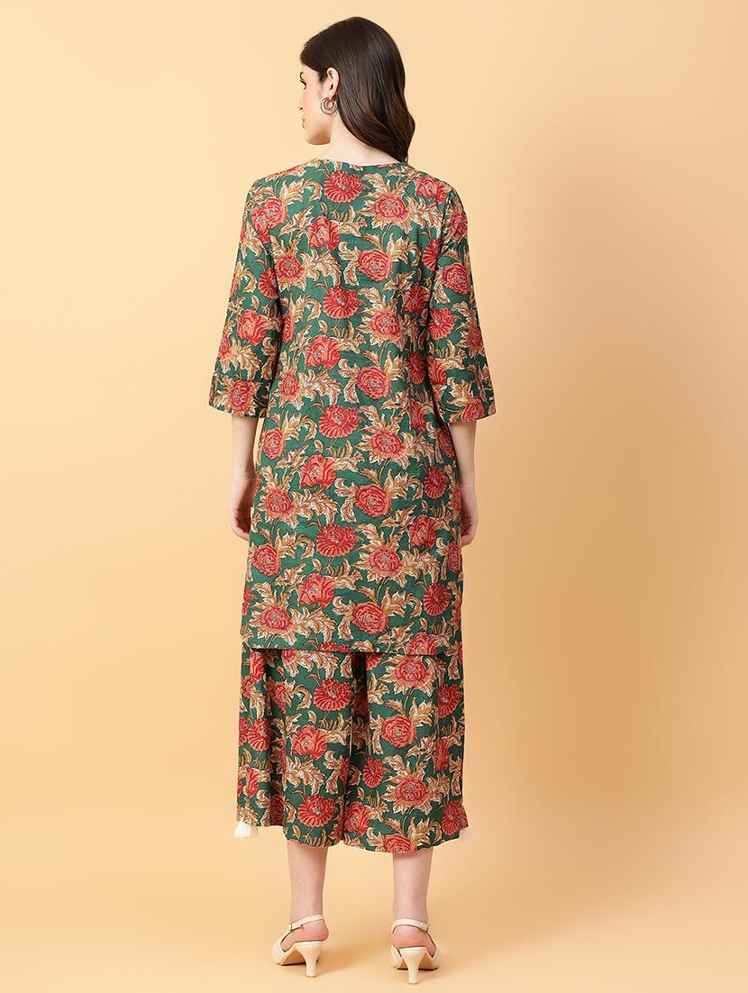 women three quarter sleeve ethnic co-ord set - 21663622 - Standard Image - 4