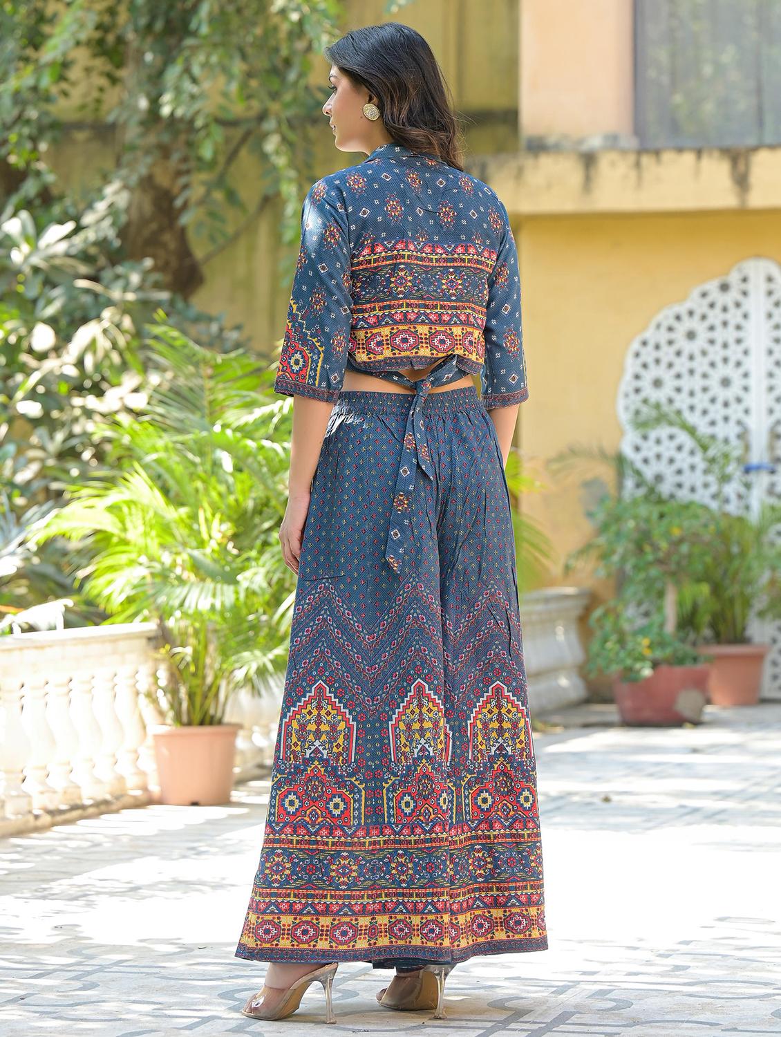 women navy blue printed co-ord sets - 21679155 - Zoom Image - 3